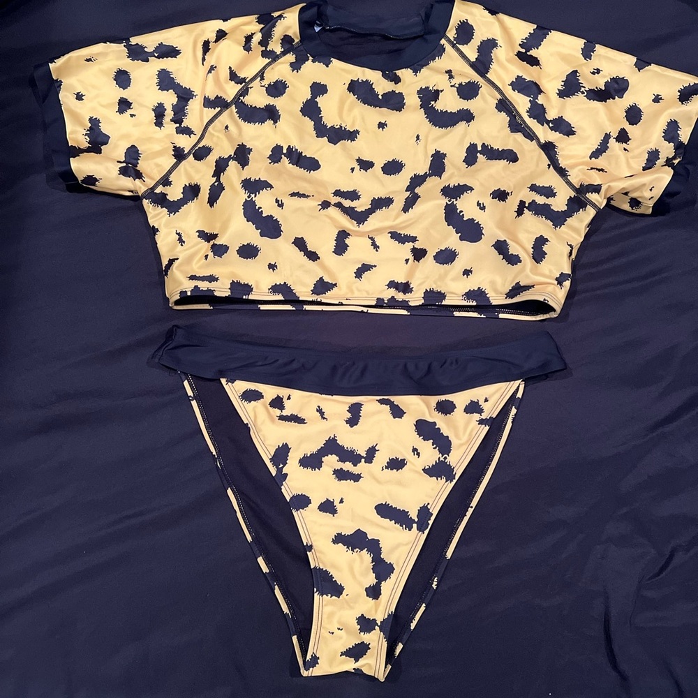 SHEIN- Yellow Leopard 2-piece 3X